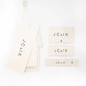 Cheap Custom Design Printing Name Logo Paper Garment Hangtag Labels Clothing Hang Tags With String