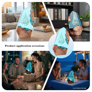 Legno-resina fusione lampada da tavolo con motivi islamici illuminazione decorativa di umore per soggiorno Dropship all'ingrosso porta a porta - Product Image 5