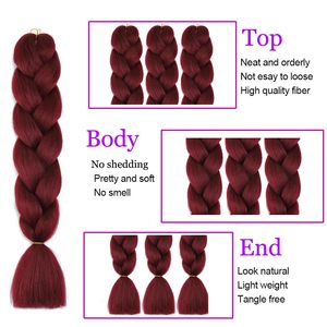 Perruque tressée jumbo ombrée de 24 pouces, 100g, en fibre synthétique haute température pour femmes, style dreadlocks africaines - Vente en gros - Product Image 3