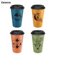 Promotion Usine : Ensemble de Tasses à Thé en Céramique Porcelaine, Cadeau de Voyage Personnalisé, Tortue de Mer, Écologique, Réutilisable, Sûr pour les Aliments, 301-400ml