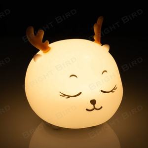 RGB Silicone Deer Night <strong>Light</strong> USB Rechargeable Touch Control <strong>Nursery</strong> Lamp for Kids Bedside Christmas Gifts Cute Led Night <strong>Lights</strong> - Product Image 5