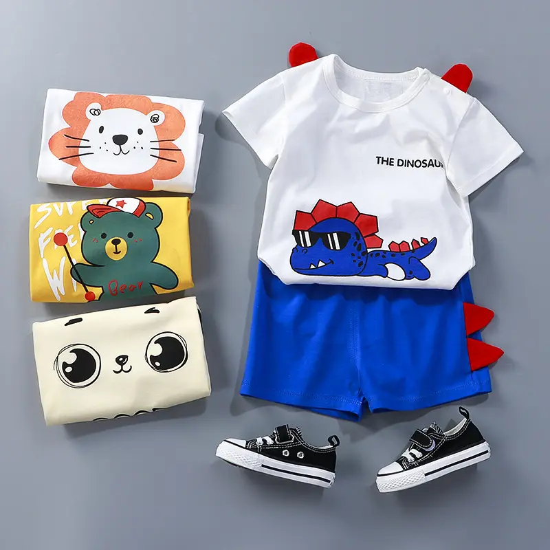 100% Cotton Summer Fashion Baby Boys' Clothing Sets Cartoon Shirt+Shorts Baby Girl Clothes Set Baby Clothes Newborn 2pcs Set