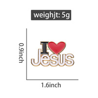 Saya cinta Yesus Enamel Pin kustom Yesus cinta Aku hati merah lencana kerah baju bros ransel topi hadiah perhiasan untuk kepercayaan Yesus
