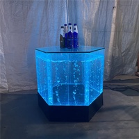 Panneau à bulles d'eau en acrylique, table/bureau de réception incurvée par led, acrylique, moderne et sur mesure