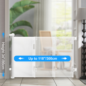 Barrière de sécurité pour bébé rétractable en maille d'intérieur PVC+ABS Barrière de porte pour bébé de cuisine et de chambre à coucher Barrière de sécurité pour bébé rétractable - Product Image 1