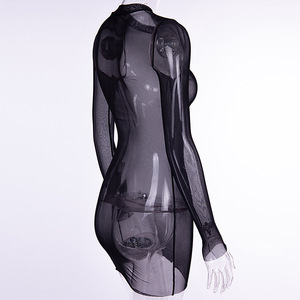 Vestido playero transparente para mujer, vestido de malla transparente - Product Image 3