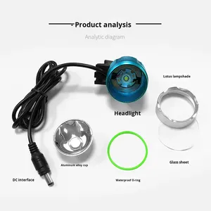 T6 LED 헤드램프 IP65 방수 충전식 알루미늄 합금 전면 자전거 라이트 야간 라이딩 산악 자전거용 장시간 사용 가능 - Product Image 2