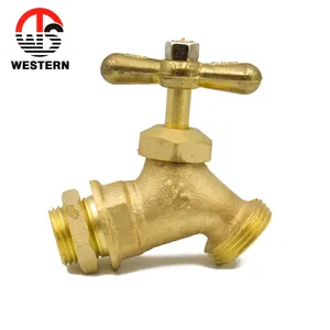 Brass Zinc Alloy Hose Bibb Garden Water Tap Outdoor Bibcock Golden Color Water Faucet Water Tank Bibtap