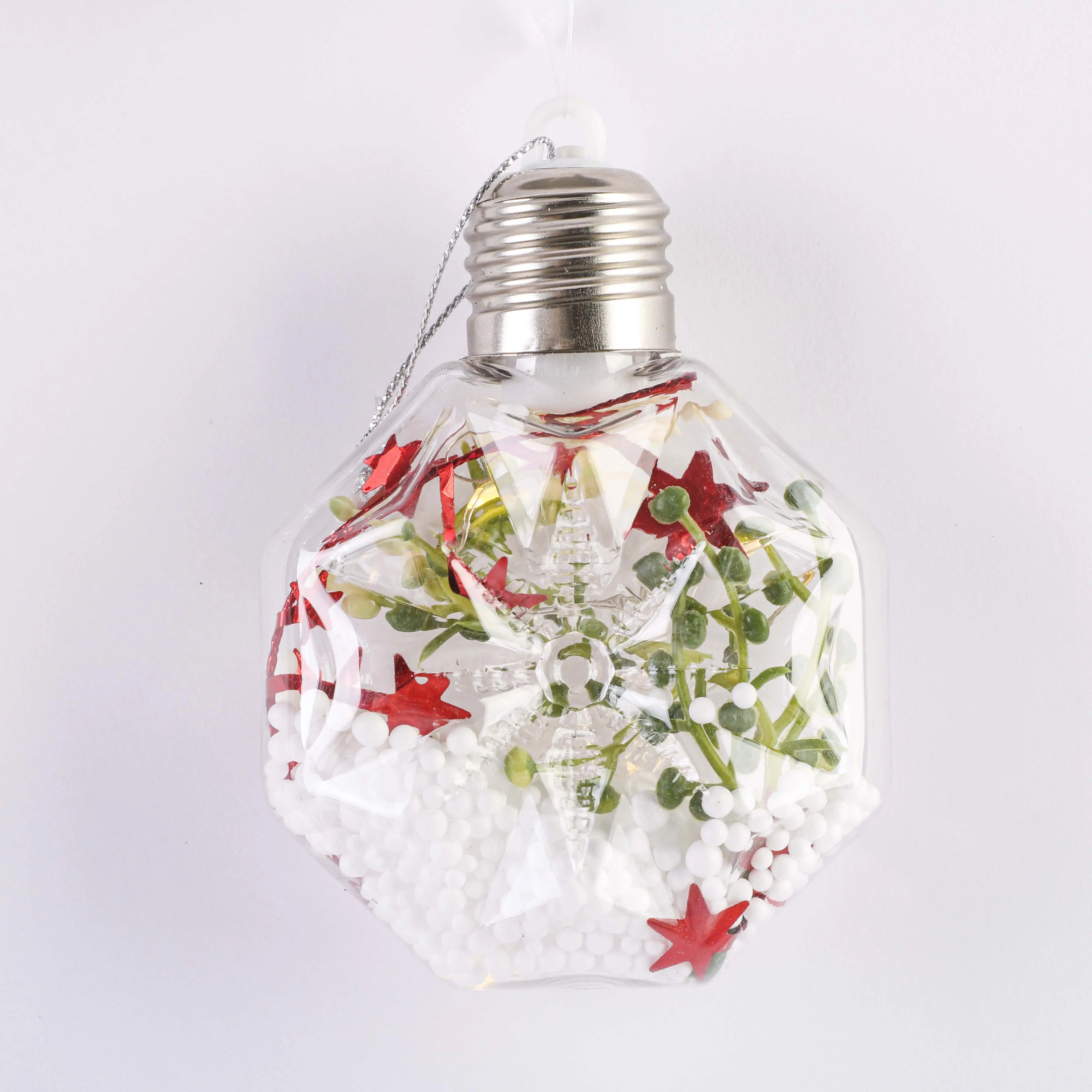 Boule de Noël PET transparente de 8cm Décorations d'arbre suspendues de Noël transparentes Boules de Noël