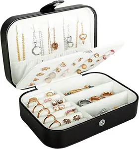 2022 Portable Jewelry Box Jewelry Organizer Display Travel Jewelry Case Boxes Button Leather Storage Zipper Jewelers