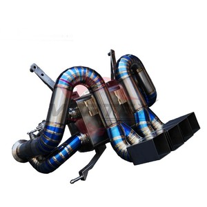 Vortex Titanium Full <b>Exhaust</b> System & Heat Shield Front Pipes for Lamborghini Aventador LP700 6.5L V12 Blue Burnt Valved Racing - Product Image 3