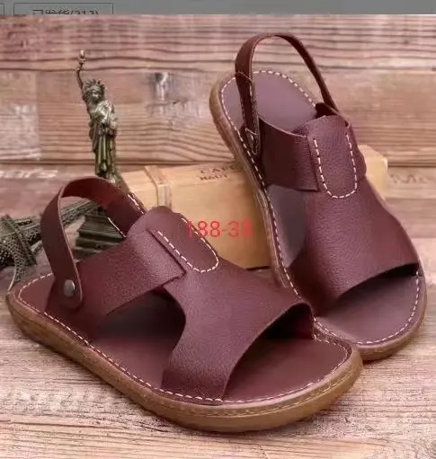 Factory Price Outdoor Genuine leather sandal slides slippers slippers for men