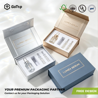   Boîte d'emballage magnétique certifiée pour sérum, élégante, rigide, style livre, pour soins de la peau, coffret cadeau avec plateau personnalisé en relief