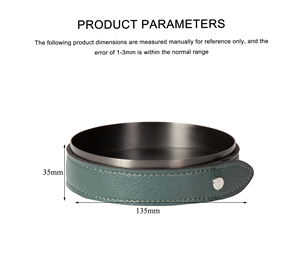 Cenicero moderno hecho a mano de cuero de <span class=keywords><strong>vaca</strong></span> de acero inoxidable personalizado verde oscuro con logotipo personalizado - Product Image 5