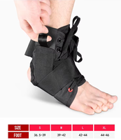 Attelle de cheville réglable en néoprène noir, respirante et légère, avec lacets, pour protection professionnelle contre la douleur et les entorses
