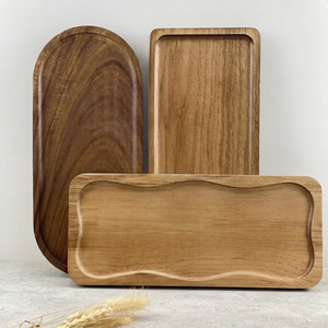 Plateau de service en bois d'acacia indien fait main, écologique, 11,8x6 pouces, poli, rustique, forme personnalisée, pour aliments, fromages, biscuits, fruits, en gros - Product Image 1