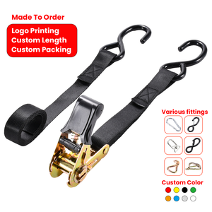 Ergonomischer US-Standard 15 Fuß Langer Gurt mit Gummigriff Ladungssicherungsgurt Ratschengurt für Pickup-Truck-Ladefläche - Product Image 1