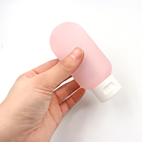 Flacon souple de voyage rechargeable en silicone de 30 ml et 60 ml avec bouchon à clapet, adapté au shampoing, au gel douche