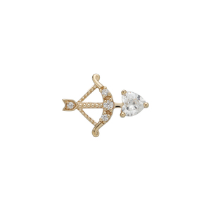 Giometal 14KT oro sólido Labret gema arco y <span class=keywords><strong>flecha</strong></span> extremos roscados superiores <span class=keywords><strong>Tragus</strong></span> Piercing pendientes nariz cuerpo joyería al por mayor - Product Image 1