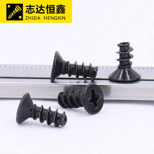 براغي ذاتية اللولبة من الفولاذ المقاوم للصدأ 304 مطلية بالزنك الأسود، رأس مسطح متقاطع غاطس، M1 M2 <span class=keywords><strong>2.3</strong></span> M2.6.6 - Product Image 2