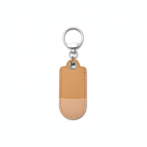 Porte-clés en cuir orange avec support de téléphone, motif baguette orientale porte-bonheur, logo personnalisé, cadeau d'entreprise - Product Image 1