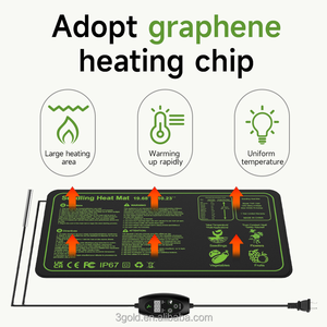 G18 EU UK Stekker 50x26cm (19,6x10,3 inch) Vierkante Waterdichte Zaadkieming Warmte Mat voor Hydroponische Tuinieren en Huishoudelijk Gebruik - Product Image 4