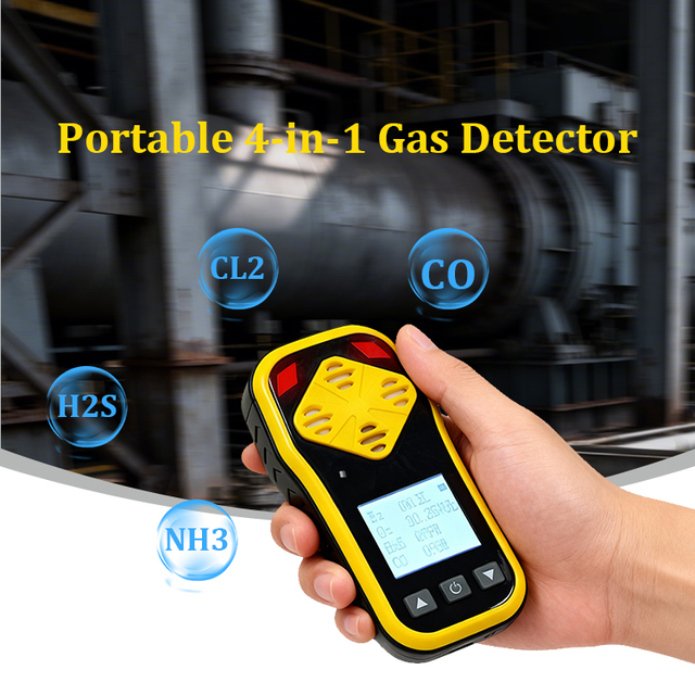 BT-CAHG300-4 Portable 4-in-1 Gas Multi Leak Detector CO H2S NH3 CL2 EX High Accuracy Diffusion Sampling Sound Light Vibration