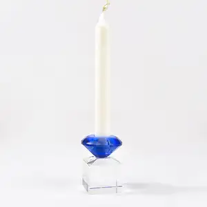 Benutzer definierte gravierte Kristall liebevolle Geschenke Tee licht Kerzenhalter mit Diamant