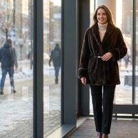 Veste en fausse fourrure marron foncé pour femme, style vison luxueux, chaude pour l'hiver, en fausse fourrure de vison écologique, courte, directement de l'usine JMT
