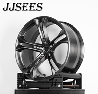 JJSEES Jantes forgées 5x120.65 pour Corvette ZR1 Z06 C6 C7 C8 19 20 21 pouces, jantes légères en alliage concave noir brillant