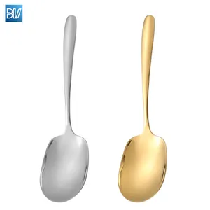 High Quality Gold 18-8 Stainless Steel Dinnerware Utensils Serving Spoon