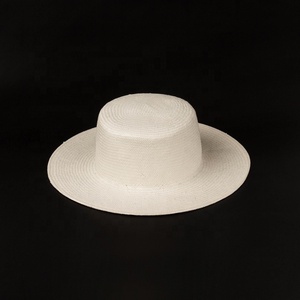 Mũ Rơm Fedora Tùy Chỉnh Mũ Rơm Giấy Trắng Trơn Trơn Màu Trắng Đơn Giản Cho Nam Nữ Đi Biển Thường Ngày Chống Nắng - Product Image 3