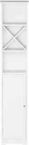 Vanity For Bathroom Standing Bathroom Linen Tower Storage Cabinet Cupboard Floor Standing Wooden Tallboy Unit White