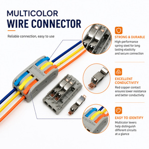 Conector de cable de palanca 222, bloque de terminales de empalme rápido de 2, 3, 5 pines, 32A 250V, conector compacto de caja de conexiones de inserción. - Product Image 2