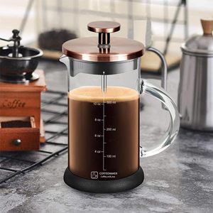 Cafetière à piston en verre borosilicate, cafetière à piston, théière, grande cafetière en verre avec filtre - Product Image 4
