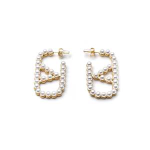 ต่างหูแบบติดหู สแตนเลส 316L ชุบทอง PVD ดีไซน์มุก เครื่องประดับแฟชั่น - Product Image 1