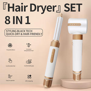8-in-1 에어 스타일러 헤어 드라이어 블로우 드라이어 브러시 자동 랩 컬 L/R 빠른 건조 부드러운 블로우아웃 루트 리프트 볼륨 열 손상 없음 - Product Image 3