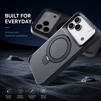 Étui de téléphone en fibre de carbone magnétique, coque de protection fine