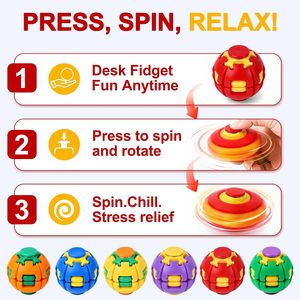 Bestseller Jouet Fidget Balle Tournante Imprimée en 3D, Assemblage Démontable, Sphère Rotative, Jouet Sensoriel Éducatif et de Réflexion, Boîte Mystère - Product Image 3