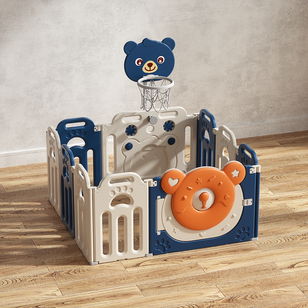 Yellow Blue Playpen 8+2
