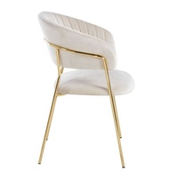 Fauteuil de salle à manger de luxe en velours avec pieds en métal doré pour la maison, l'hôtel et le café (vente en gros)