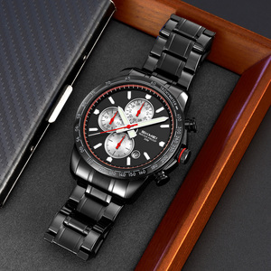 高級ステンレススチール腕時計 レロヘス オンブレ 3ATM防水 ストップウォッチ腕時計 SKMEI 9376 合金ケース メンズクォーツ腕時計 - Product Image 5