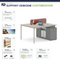 Bureau de travail moderne pour personnel, taille et couleur personnalisables, vente directe d'usine, table de travail pour poste de travail