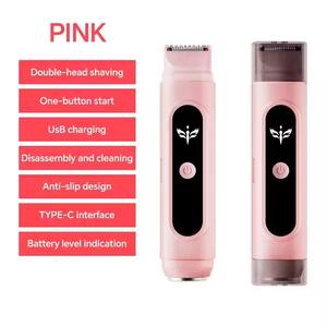 Vente chaude USB 2 en 1 Lady Shaver Machine à raser électrique indolore Pièces privées Rasage Produits d'épilation pour la <span class=keywords><strong>maison</strong></span> - Product Image 2