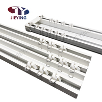 Rail de rideau plat triple canal blanc Jiejing, compatible avec les rails de rideau industriels sur mesure