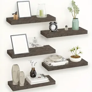 Estantes flotantes para el hogar Estante de pared de 15,6 pulgadas Juego de 3 estantes colgantes con soportes Decoración de pared para baño Dormitorio - Product Image 2