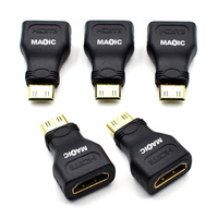 Adaptateur HDMI Mini mâle vers HDMI femelle plaqué or haute vitesse, compatible avec Raspberry Pi Zero, caméra, caméscope