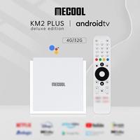 Mecool KM2 PLUS DELUXE Meilleure boîte TV Android 11 certifiée 4 Go 32 Go 1000M LAN WIFI 6 4K Stream Set-top TV BOX