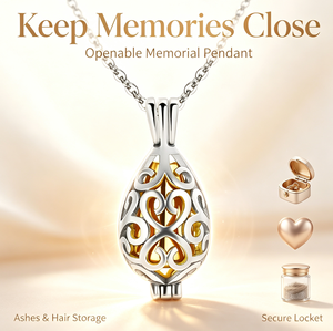 Kalung Guci Kremasi Berbentuk Tetesan Air Mata Dua Warna dari Baja Tahan Karat untuk Menyimpan Abu Hewan Peliharaan atau Manusia, Liontin Kenangan Memorial. - Product Image 1