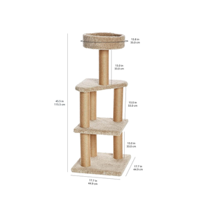at <b>Tree</b> Tower - Multi-Level Climbing Activity Center for Indoor <b>Cats</b> & Kittens with <b>Scratching</b> <b>Posts</b>, Platform, Jute Rope - Product Image 6